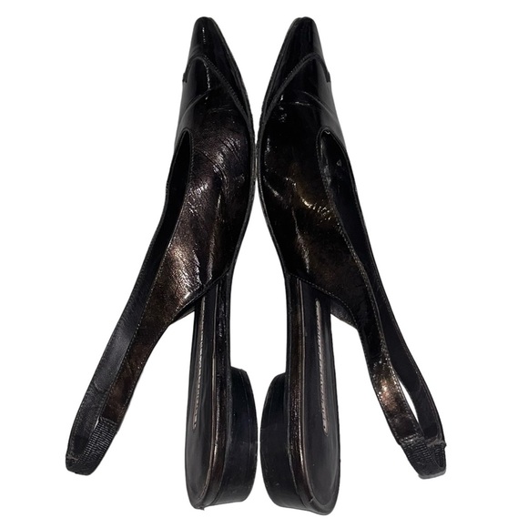 Donald J. Pliner Bronze Patent Leather Orsa Wingtip Slingback Flats size 8.5 - Picture 4 of 10